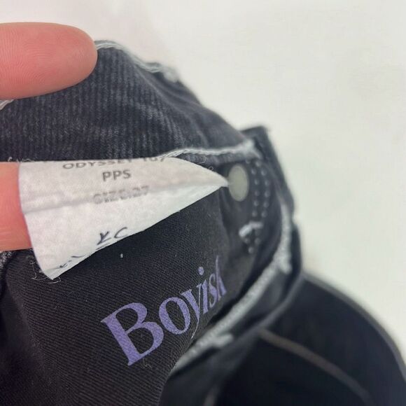 BOYISH Ziggy Jeans Women 27 Relaxed Straight Leg High Waist Black Carpenter - Picture 14 of 14